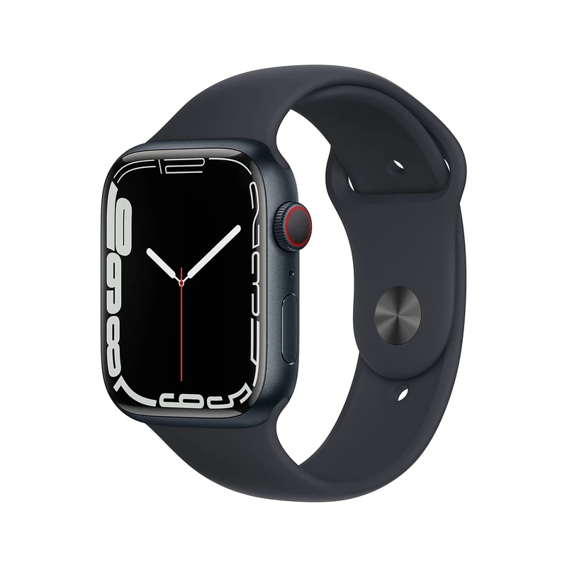 Apple Watch Series 7 (GPS + Cellular, 45MM) Midnight Aluminium Case with Midnight Sport Band (Renewed)
