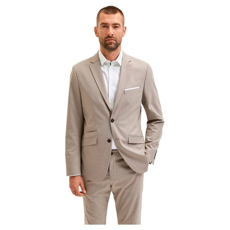 SELECTED HOMME Men's Slhslim-Nicklogan Sand Struc BLZ B Noos Blazer, 36R