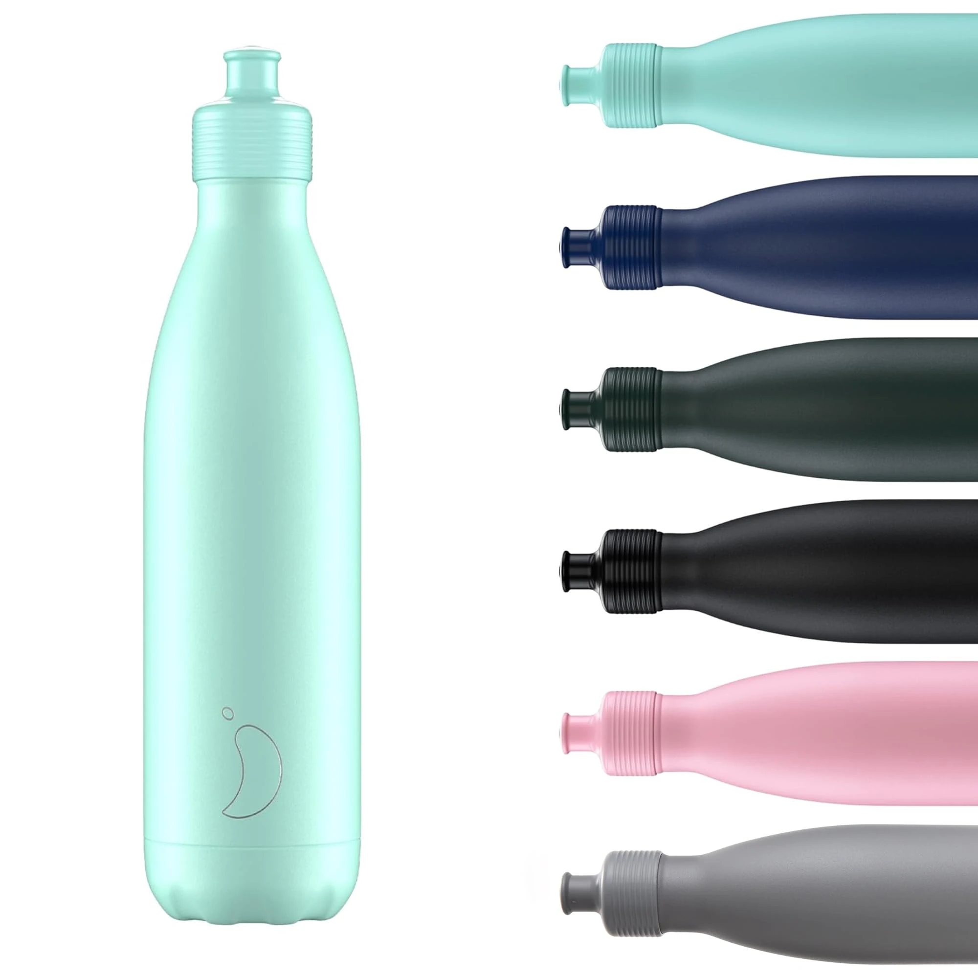Chilly's Original Sports Bottles - BPA-Free Stainless Steel Reusable Water Bottle - Keeps Cold, Double Walled, Vacuum Insulated - Dishwasher Safe Lid - 500ml - Pastel Green
