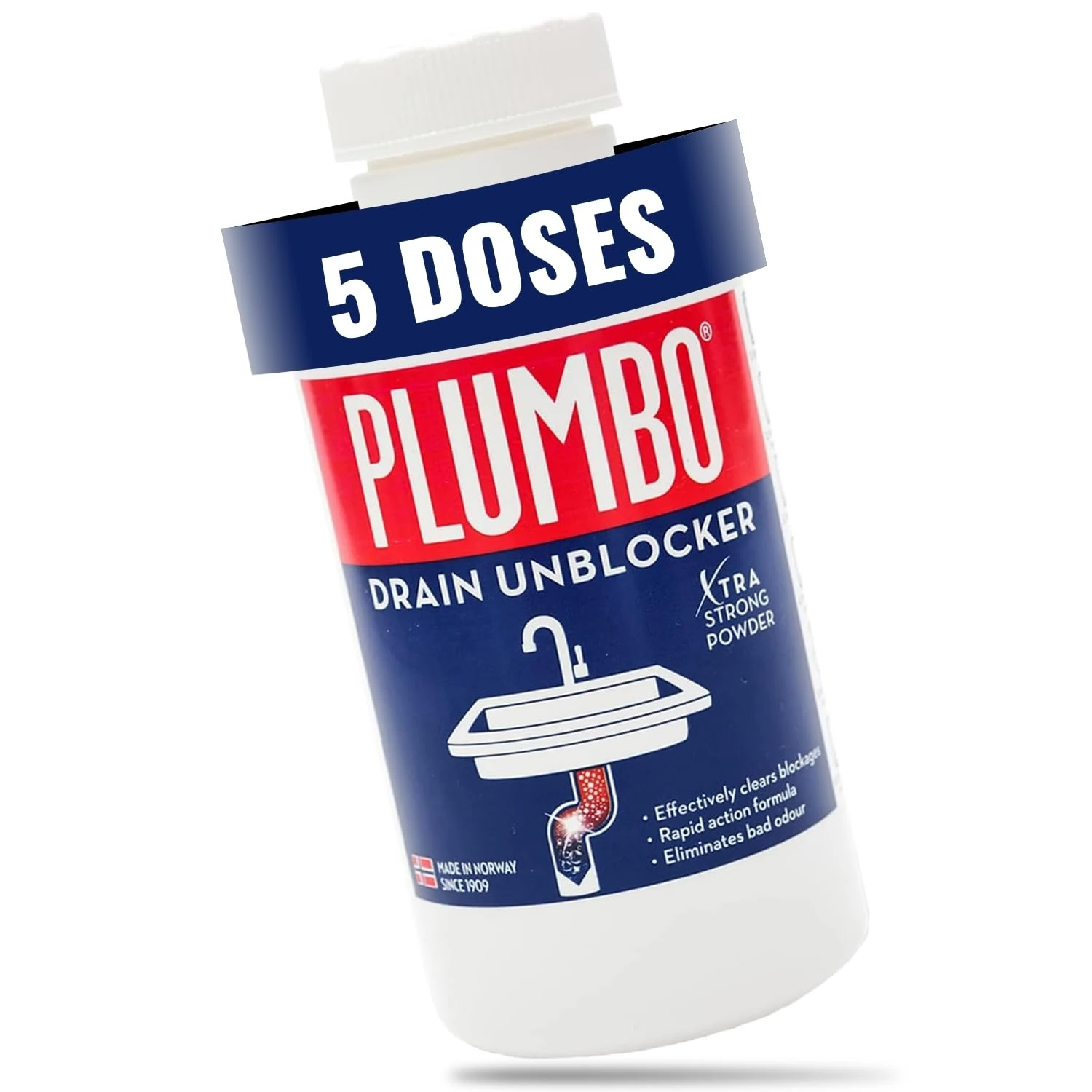 Kitchen Drain Unblocker – Extra Strong Formula – Rapid Action Cleaner & Odour Remover – Removes Blockages Fast – 5 Doses Heavy Duty Problem Solver