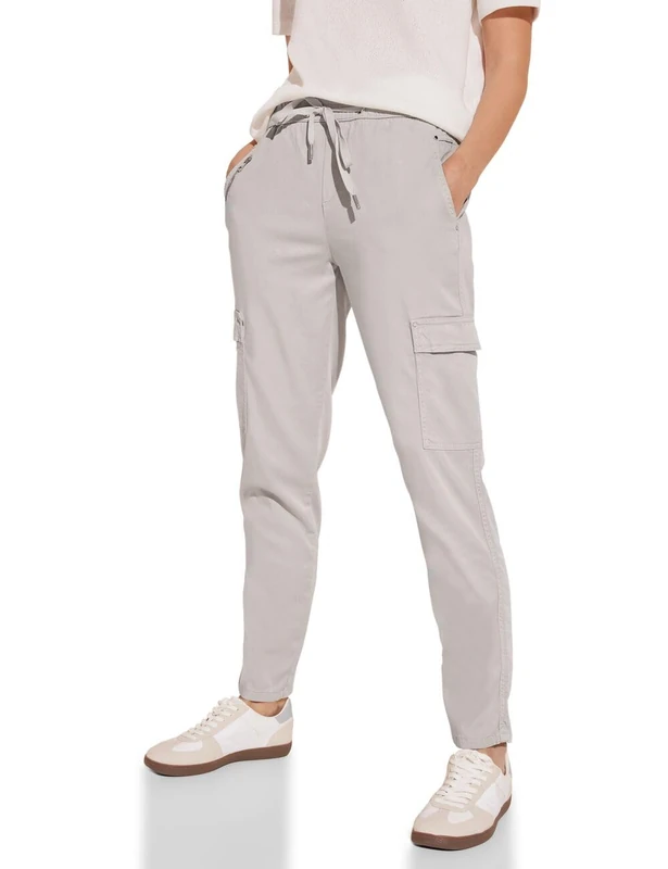 Street One Women's A377448 Cargo Trousers Jogging Bottoms, Clean Sand, 16