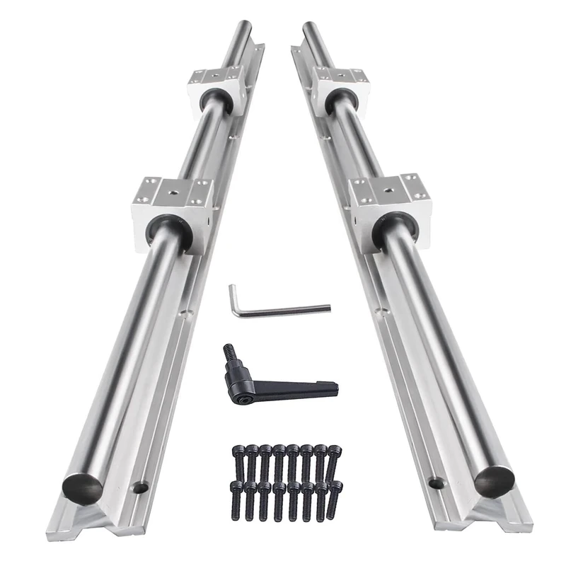 CNCMANS SBR20-1500mm Linear Guide 2 Pieces SBR20 Stainless Steel Linear Rail and 4 Pieces SBR20UU Bearing Block CNC Parts for Automated Machines and Equipments (SBR20 59.05inch)