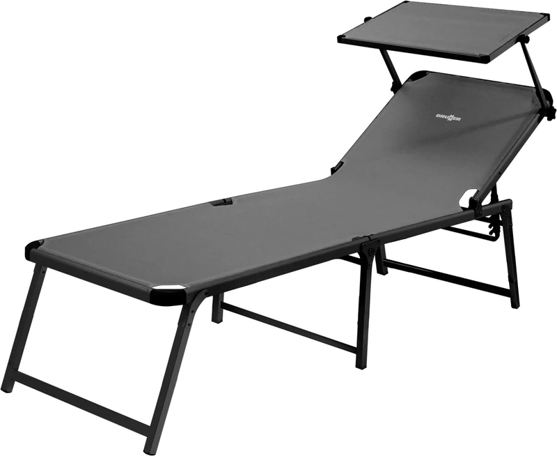 BRUNNER Marbella High Sun Lounger Grey 2022 Camping Lounger - Image 1