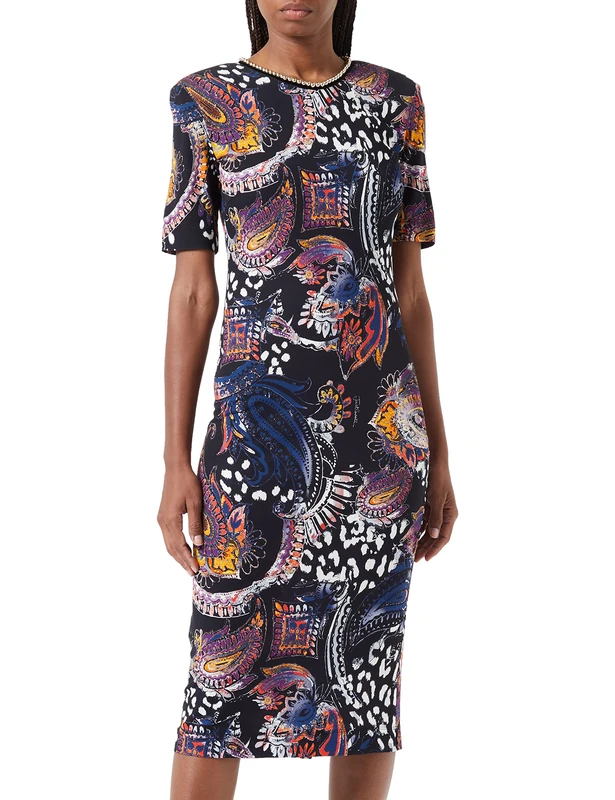 Just Cavalli Women's Dress, 860s Black+Mix Color, 10