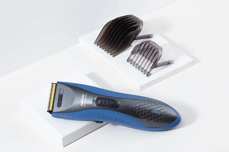 Zelmer ZHC6550 Shaver Clipper 2 Attachments 3-18mm 21-36mm Operating Time Up to 45 Minutes Adjustable Length Blue