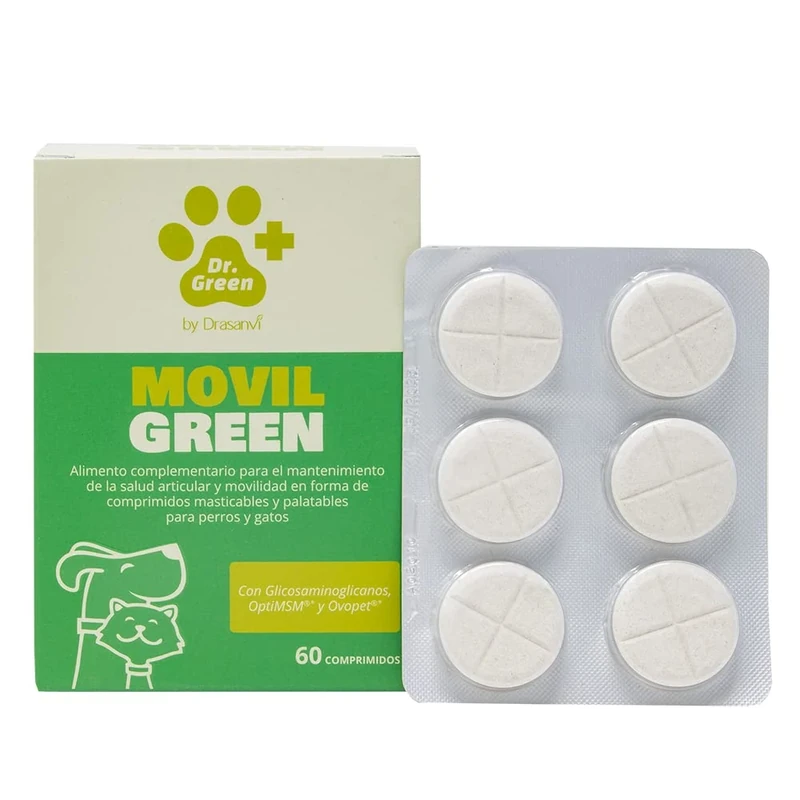 Drasanvi DR.Green MOVILGREEN by Animals with Aharp or Chronic Osteojoint Problems with Overweight, Large Breeds Growth - 60 or 200 Tablets