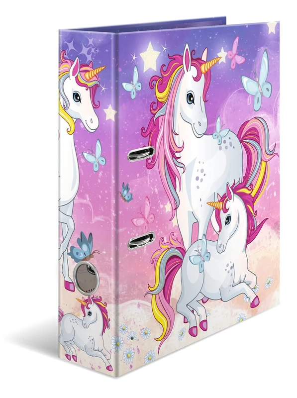 HERMA Lever Arch File Kindergarten Animals with Unicorn Motif, A4, 70 mm Spine, with Inner Print, Pack of 10 - Image 1