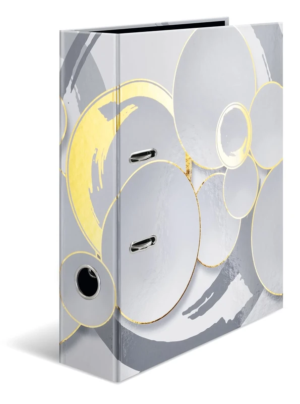 HERMA Lever Arch File Fashion & Style with Circles Motif, A4, 70 mm Spine, with Inner Print, Pack of 5