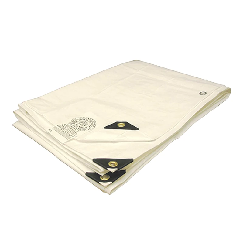TarpsNow 10x30 ft Fire Retardant 12 MIL Waterproof Tarp - White