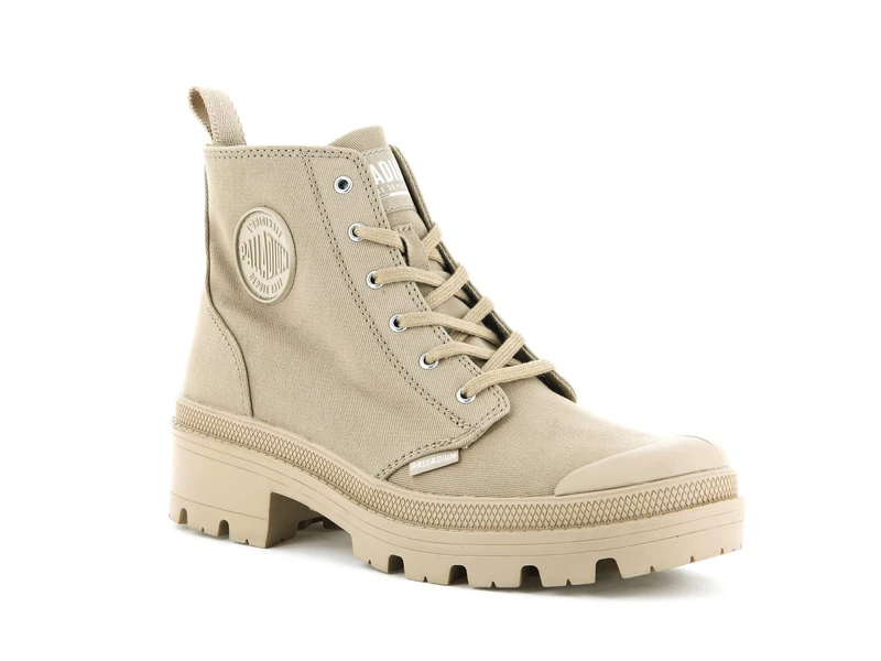 Palladium, PALLABASE TWILL, Boots female, Beige, 7 UK