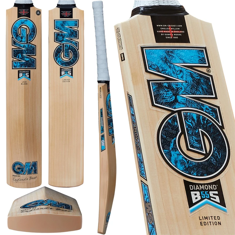 Gunn & Moore GM Cricket Bat | Ben Stokes Diamond 808 | Superior Unbleached Grade 2 English Willow | DXM, ToeTek and NOW! | Full Size Short Handle Suitable for Players 175cm / 5' 9" & over