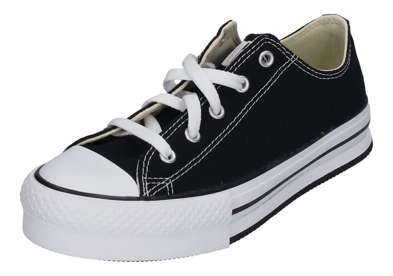 Converse Chuck Taylor All Star EVA Lift Canvas Platform Sneaker, Black/White/Black, 3.5 UK Child