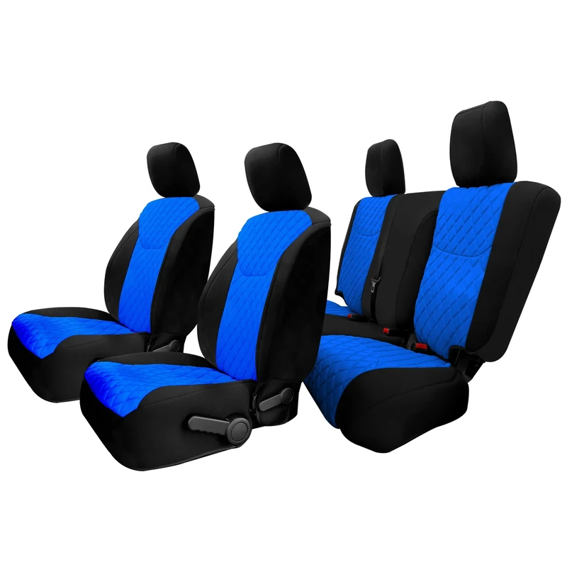 FH GROUP Neosupreme Full Set Custom Fit Automotive Seat Covers For 2007-2018 Jeep Wrangler JK 4DR, 1st/2nd Row, Water Resistant Blue