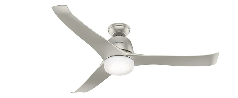 HUNTER FAN Ceiling Fan Harmony 137 cm Indoor, 3 Reversible Blades Matte Nickel, 3 Speeds, Remote Control, Reversible, Ideal for Summer or Winter, Model 50625
