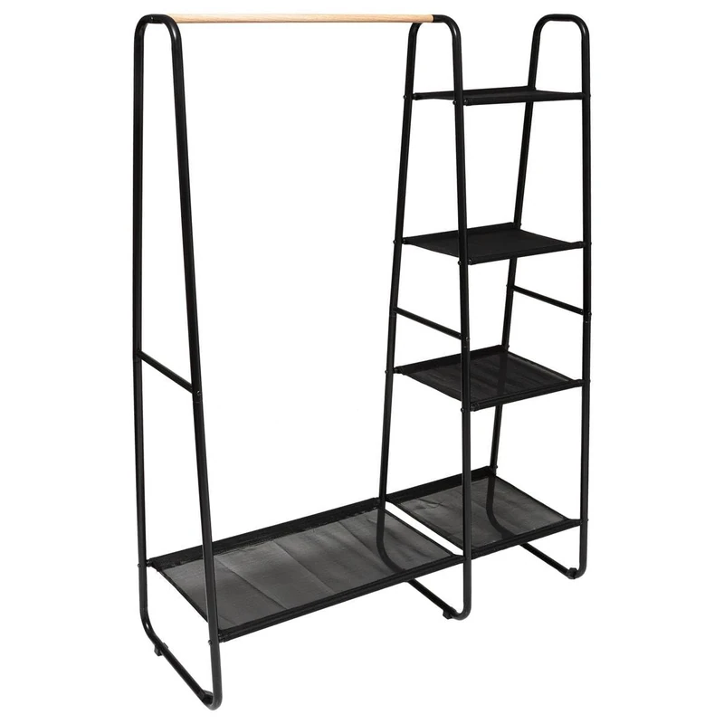 5 five simply smart Artemis Clothes Rack with 4 Shelves Black