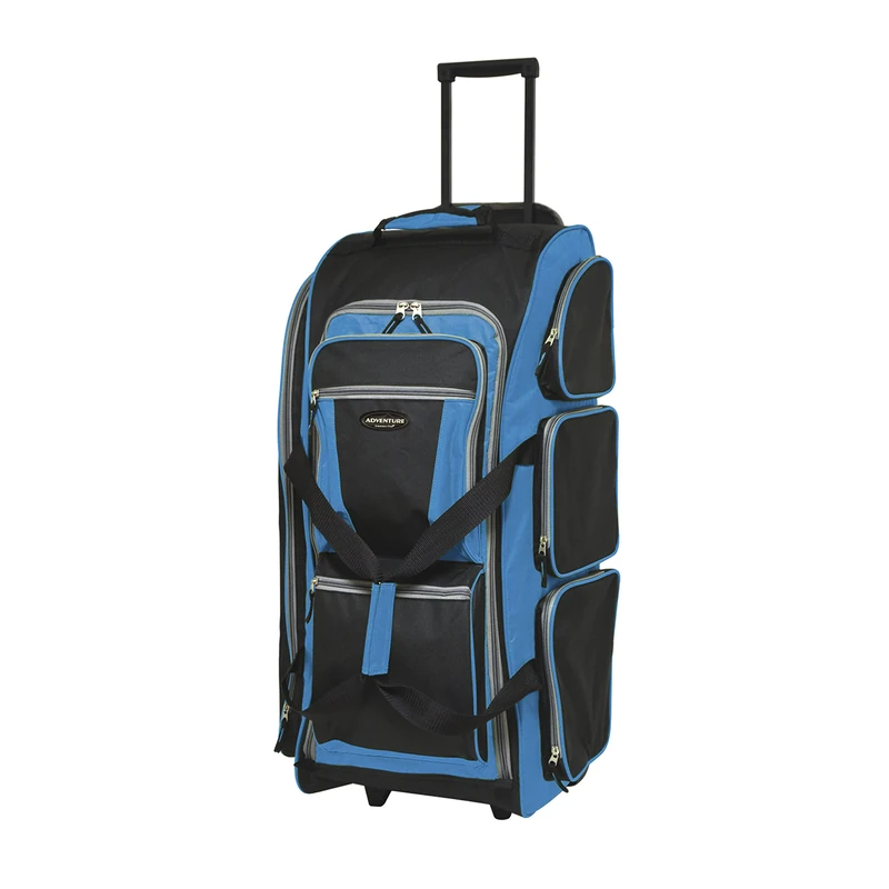 Travelers Club Xpedition 30 Inch Multi-Pocket Upright Rolling Duffel Bag, Blue, 30" Suitcase, Xpedition 30 Inch Multi-Pocket Upright Rolling Duffel Bag