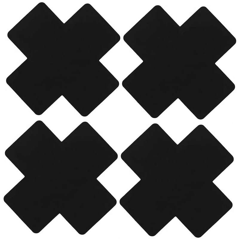 Mebamce 2 Pairs Black Cross Shape Nipple Covers Disposable Breast Covers Self-adhesive Sexy Nurse Pasties Stickers