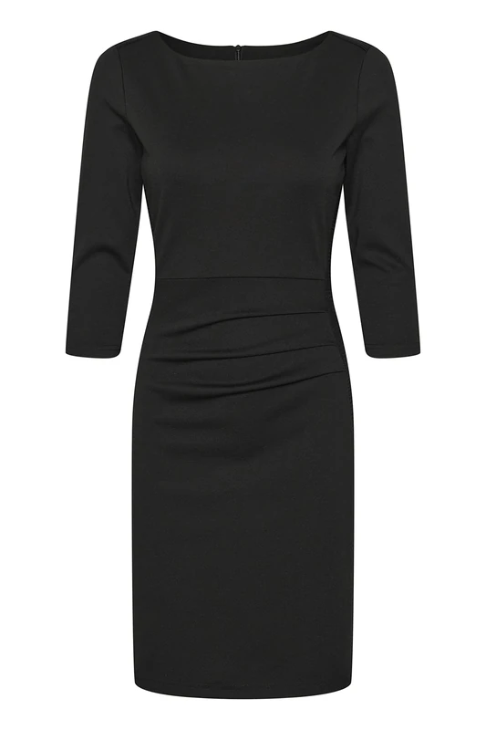Kaffe Women's Women's Knee Length Coctail Dress 3/4 Sleeves Tight Fitting Cocktail Dress, Black Deep, XXL