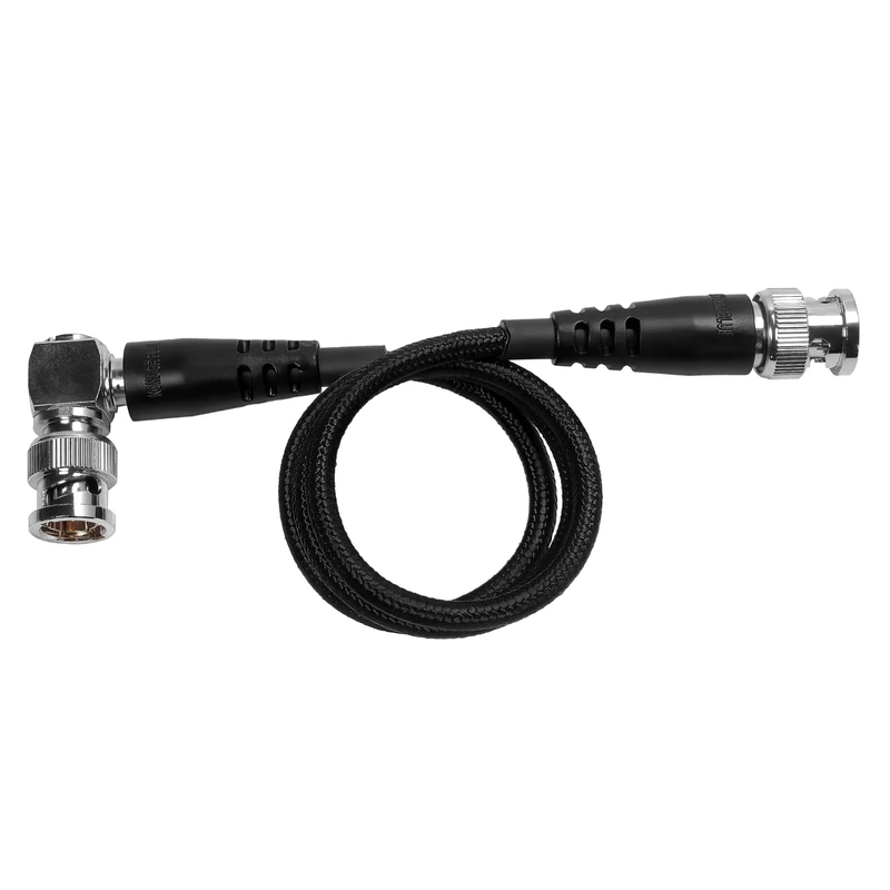 KONDOR BLUE | 20" 12G SDI Cable with Straight to Right-Angle Connectors for 4K 60p Camera Monitors and Transmitters | High-Speed, 4K 60P,and 8K 30P Video formats | Black