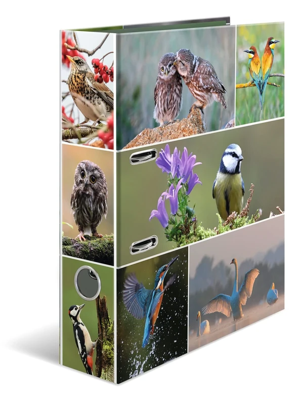 HERMA Lever Arch File Animal Worlds with Home Birds Motif, A4, 70 mm Spine, with Inner Print, Pack of 10