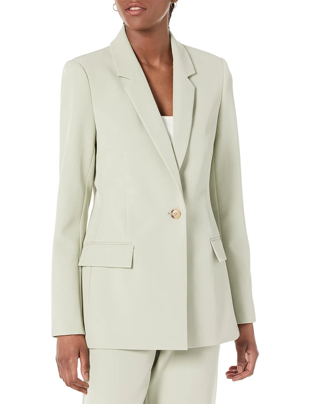 The Drop Women's Blake Long Blazer, Desert Sage, XXL