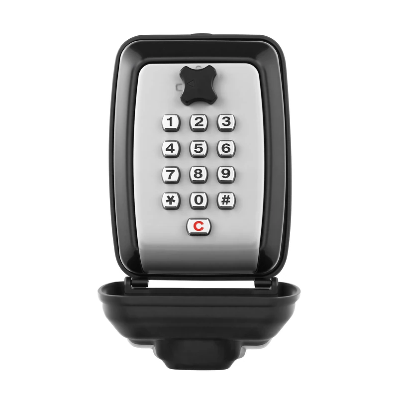 WJYMRO Key Lock Box, Wall Mounted Key Storage Box with 9-Digit Keyboard Resettable Code, Large Capacity, Rustproof/Waterproof Security Lock Box, for Home, Outdoor