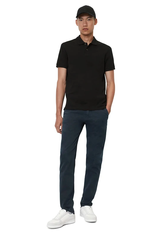 Marc OߴPolo Men's Regular Fit Organic Cotton Short Sleeve Polo Shirt, Black (Black), L - Image 1