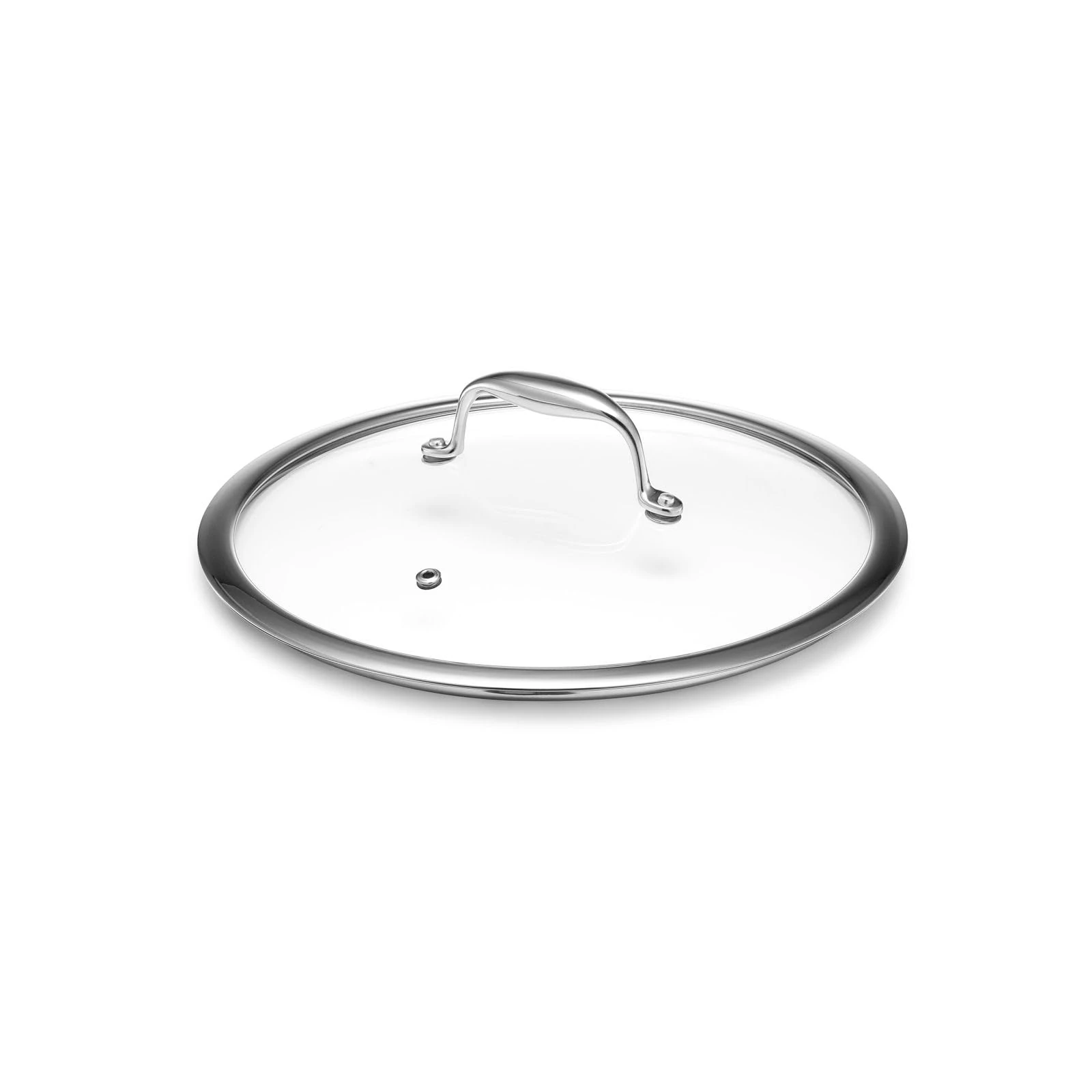 HexClad Tempered Glass Lid, 25 cm, Designed for HexClad Hybrid Cookware, Steam Vented, Dishwasher Safe