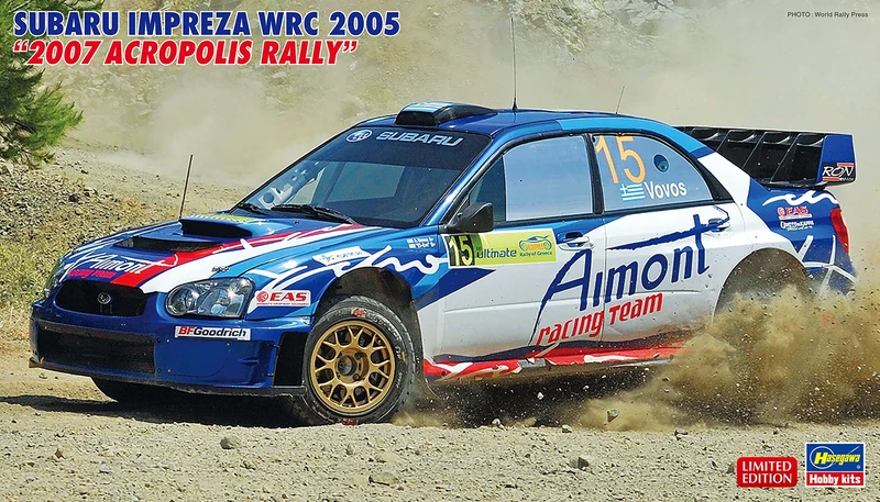 Hasegawa HA20558 1:24 Subaru Impreza WRC 2005-2007 Acroplois Rally Model Kit, Molded Color