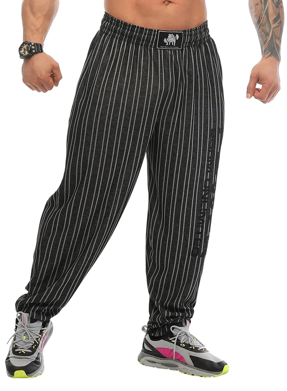 BIG SAM SPORTSWEAR COMPANY Men's Baggy Sweatpants with Pockets, Oldschool Loose Fit Gym Pants (as8, Alpha, x_l, Regular, Regular, Black, X-Large)