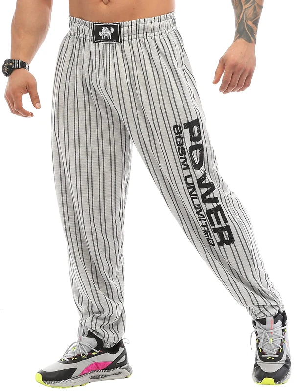 BIG SAM SPORTSWEAR COMPANY Men's Baggy Sweatpants with Pockets, Oldschool Loose Fit Gym Pants, Off-White, 3X-Large