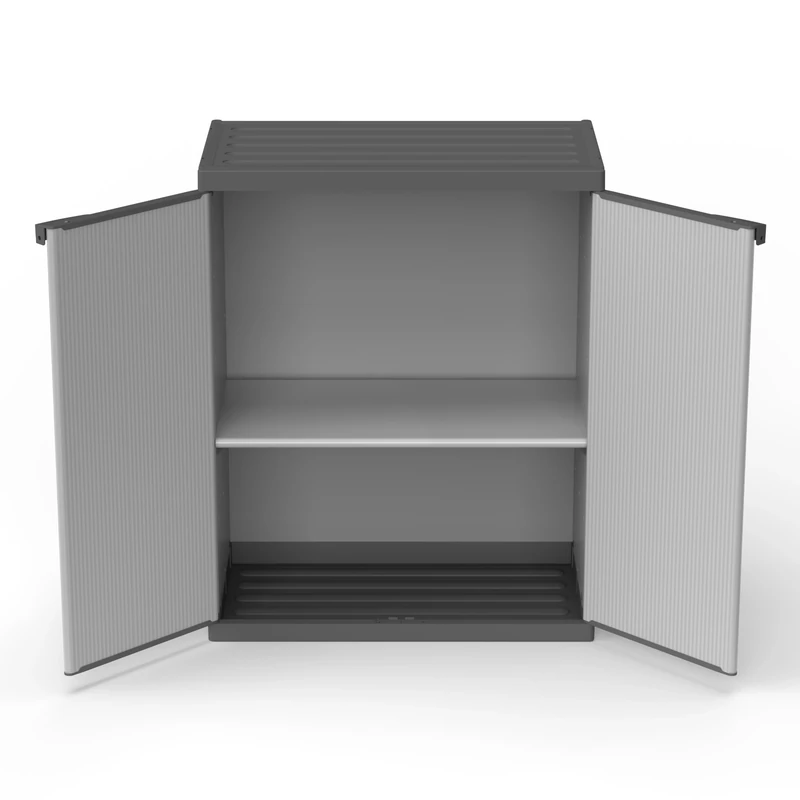 Adventa Low Resin Wardrobe with Shelves 2 Doors, (Indoor/Outdoor), 68x39,5x85