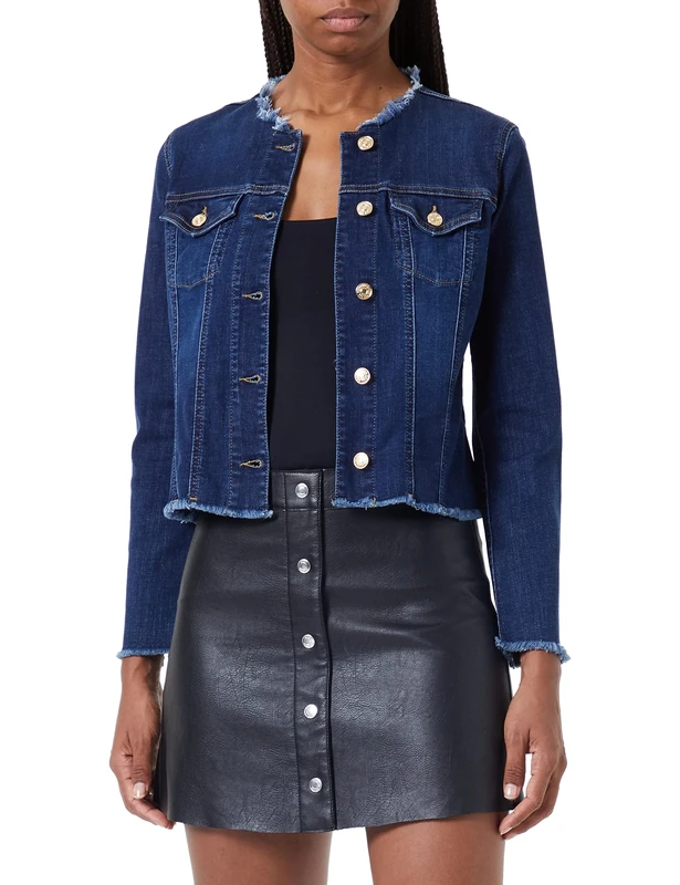 7 For All Mankind Women's Denim Jacket Bair Eco Rinsed Indigo, Dark Blue, XS