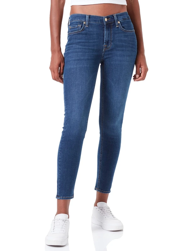 7 For All Mankind Women's The Ankle Skinny Bair Eco Jeans, Mid Blue, 30W / 30L