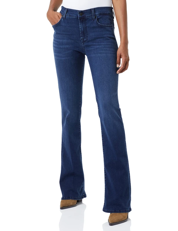 7 For All Mankind Women's Bootcut Bair Eco Park Avenue Jeans, Dark Blue, 24W x 24L