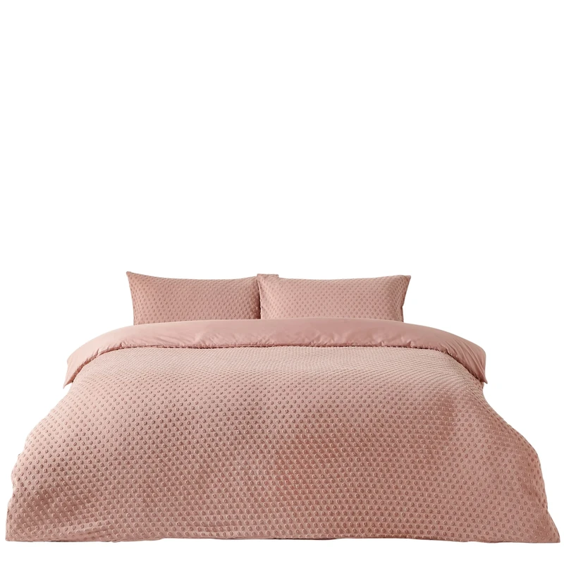 furn. Polka Tuft Duvet Set, Percale, Blush, Super King