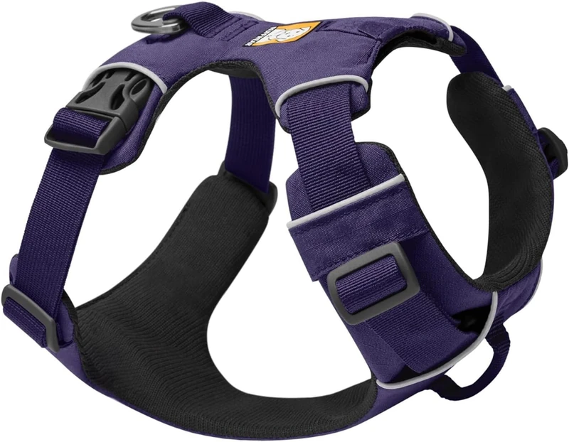 RUFFWEAR Front Range Harness - Extra Large, Reflective, Adjustable Comfortable Padded Everyday Dog Walking Harness with No Pull Design, 2 Lead Attachments & V Ring, L/XL, Purple Sage - Image 1
