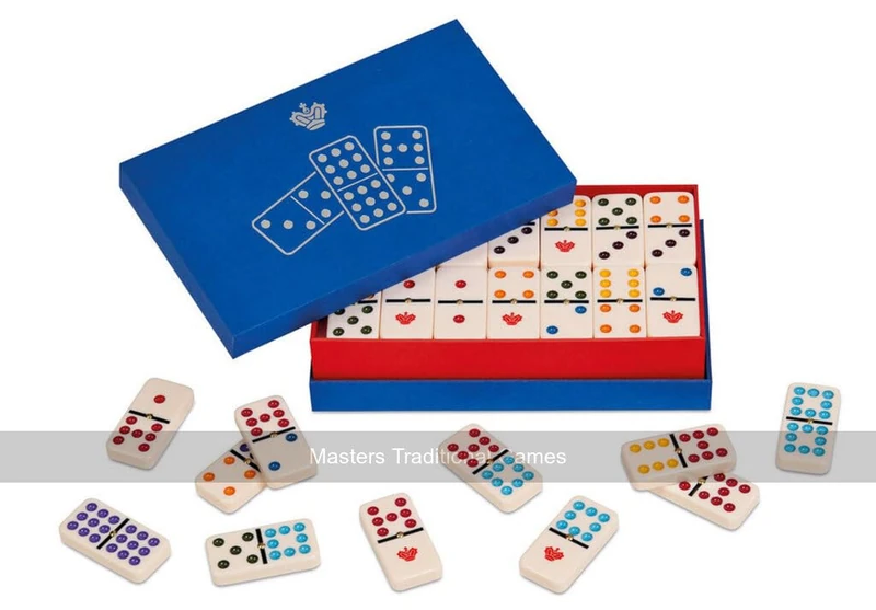 Dal Negro Double 9 Colour Spot Dominoes in Box