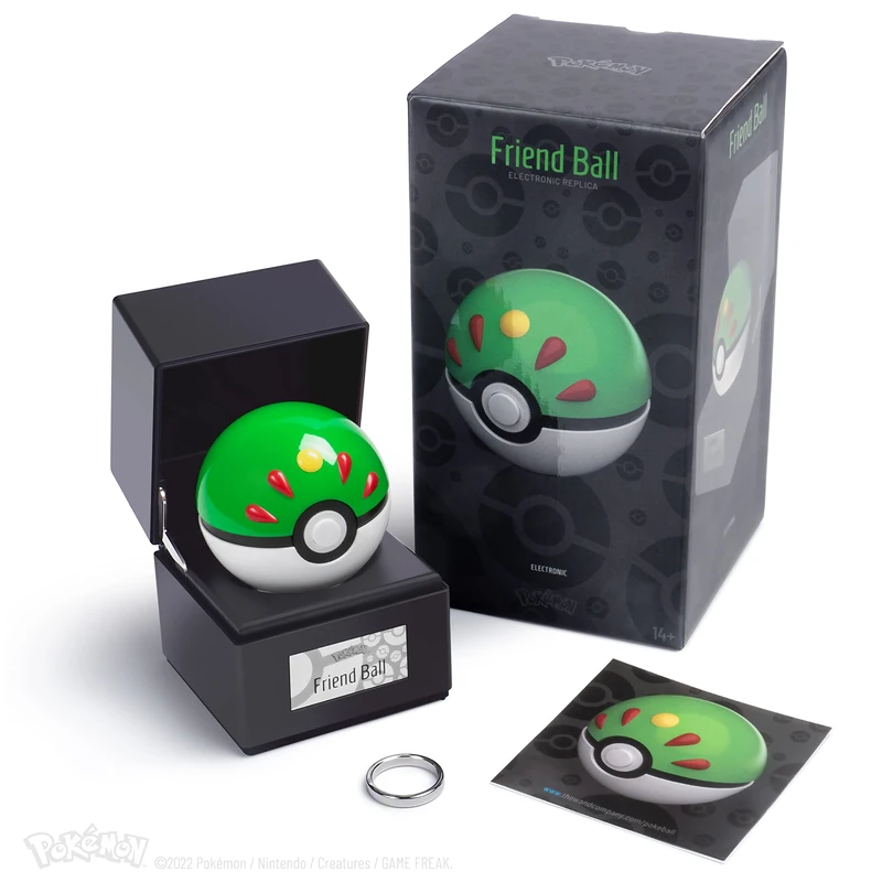 The Wand Company Original Poké Ball Authentic Replica - Realistic, Electronic, Die-Cast Authentic Replica with Display Case Light Features. Officially Licensed by Pokémon