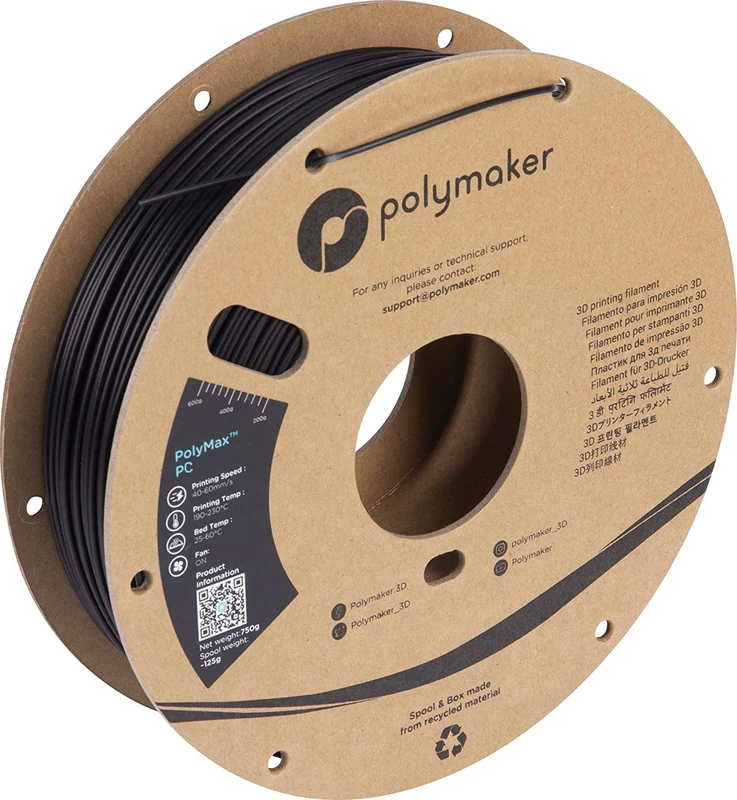 Polymaker PC02003 Polymax Tough Filament PC (Polycarbonat) Hohe Steifigkeit, hitzebeständig, schlag