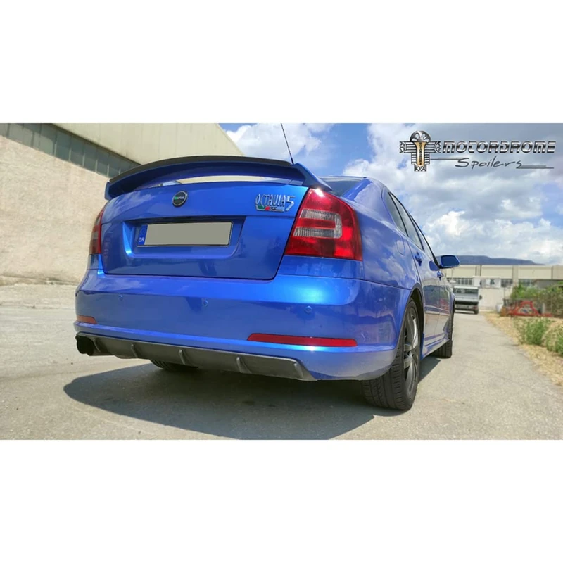 Motordrome Rear bumper skirt (Diffuser) compatible with Skoda Octavia II RS Sedan/Kombi 2004-2008 (ABS)