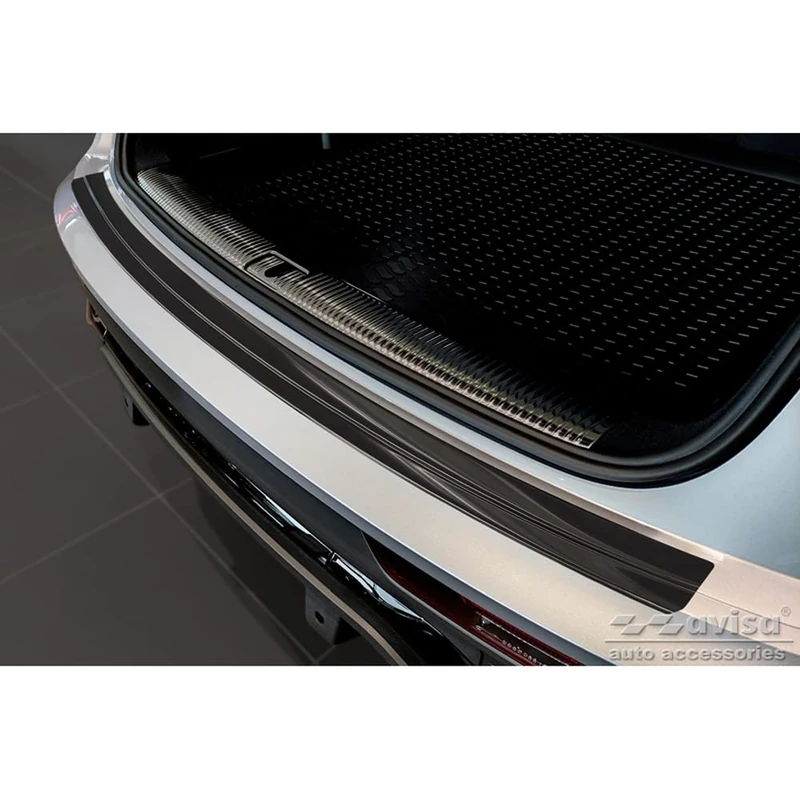 Avisa Black Stainless Steel Rear bumper protector compatible with Audi Q5 Sportback 2020- incl. S-Line