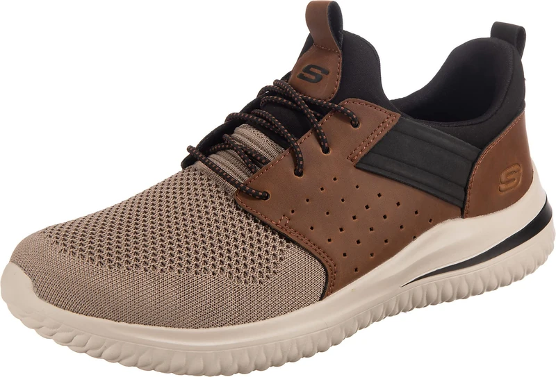 Skechers Men's 210238 BRTN Sneaker, Brown Tan Knitted Mesh W/Synthetic, 10 UK