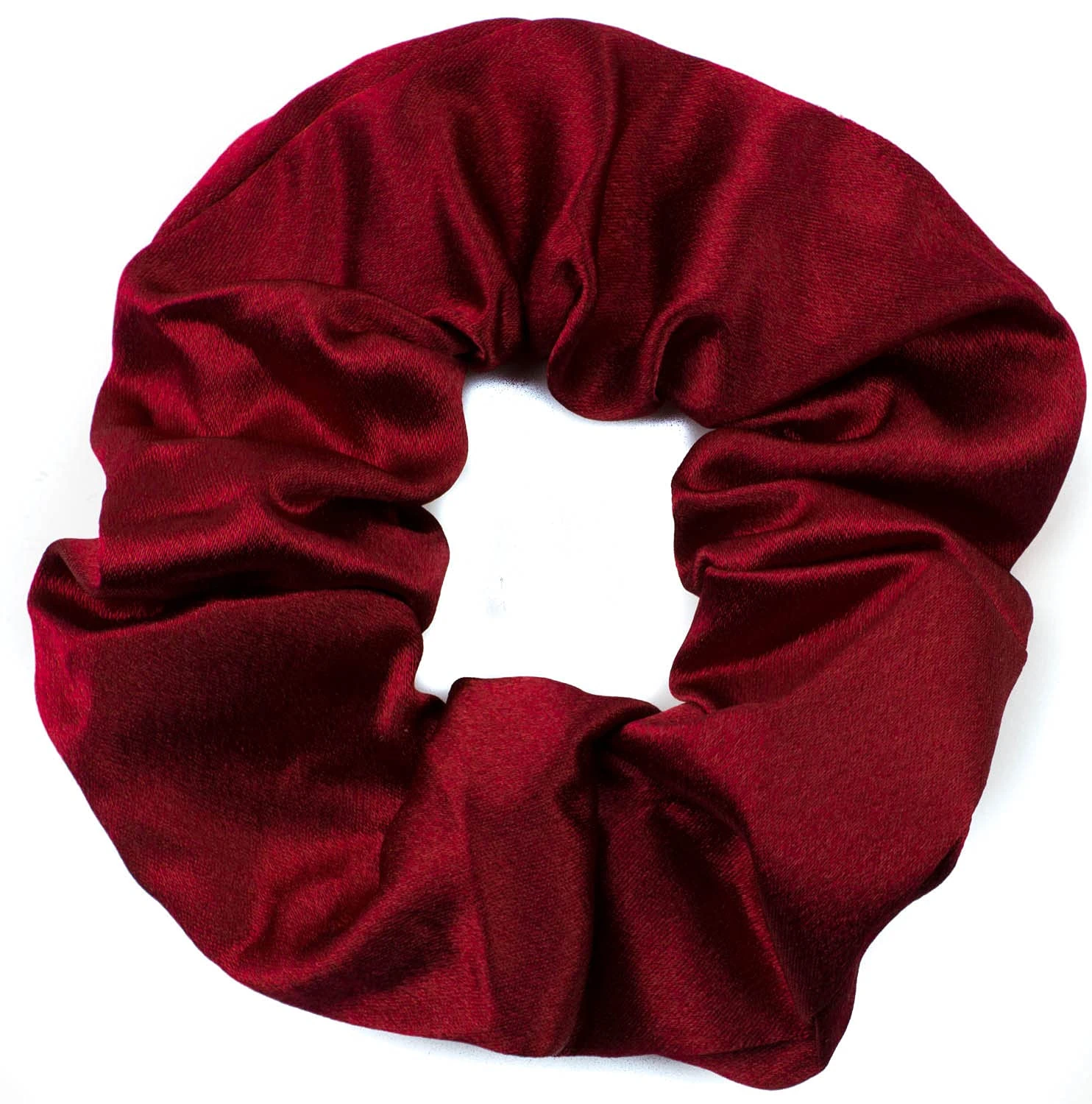 Mytoptrendz® Plain Satin Hair Scrunchies Ponytail Hair Tie Traceless Luxurious Bobbles Classic Hair Accessory (Burgundy)
