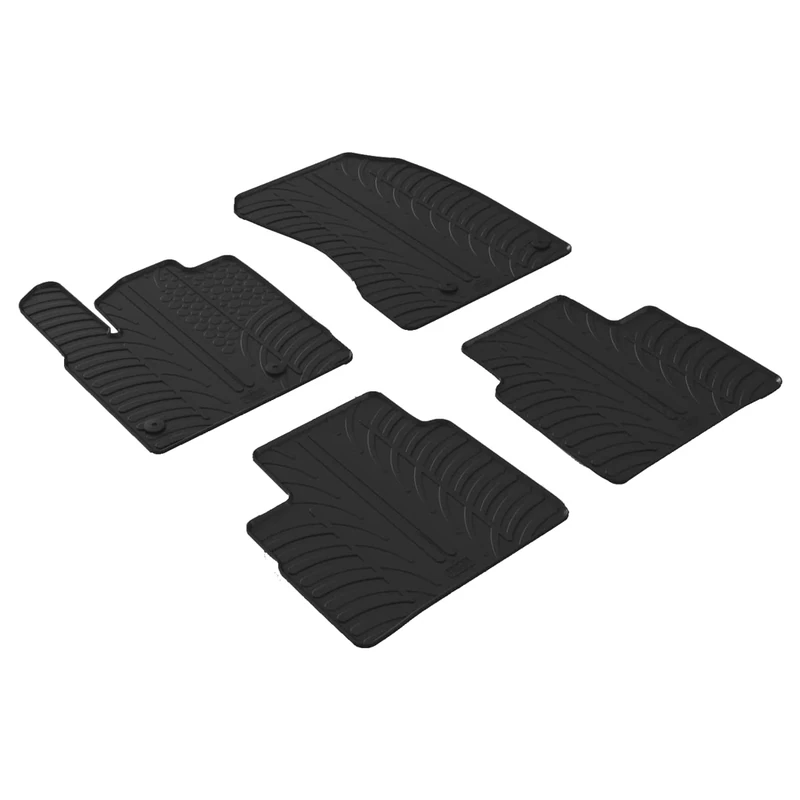 GLEDRING Set of Rubber Mats Compatible with Nissan X-Trail MHEV 2021 Excl. Hybrid (T Profile 4-Piece Set + Mounting Clips)