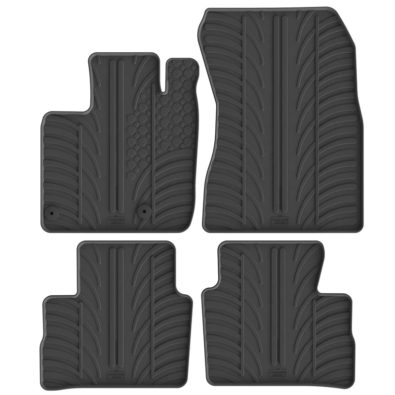 GLEDRING Set of Rubber Mats Compatible with Nissan Qashqai III (J12) 2021 Onwards (T Profile 4 Pieces + Mounting Clips)
