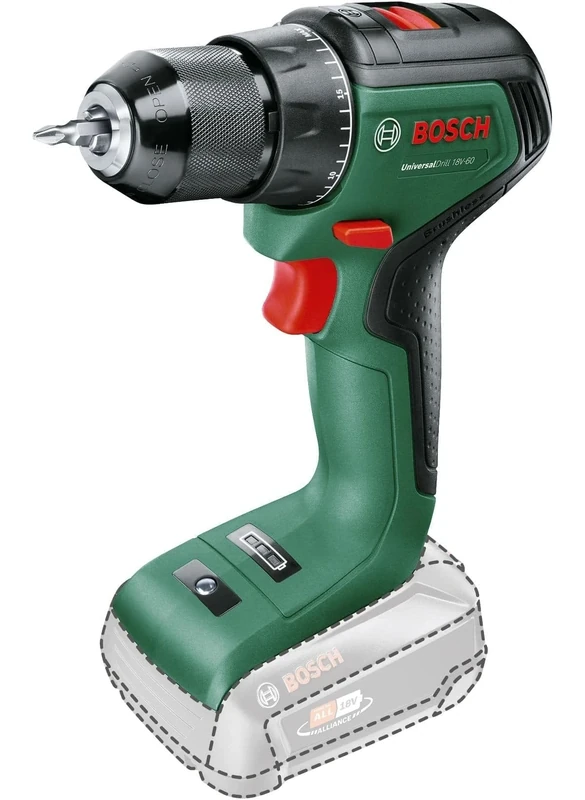 Bosch Cordless Drill UniversalDrill 18V-60 (Without Battery, 18 Volt System, in Carton Packaging)