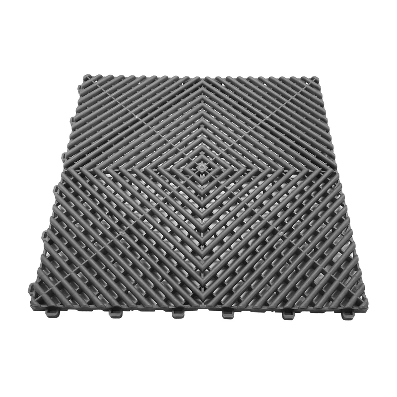 Nicoman Durable Garage Saunas Marquee Hot Tub Outdoor Camping Floor Tile | Drainage Channels, Heavy Duty |Grey (30 TILES)
