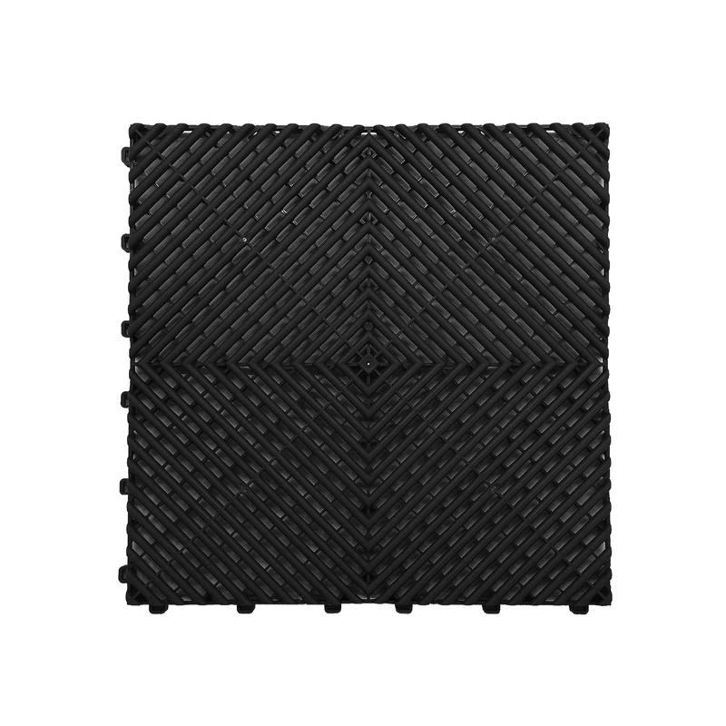 Nicoman Durable Garage Saunas Marquee Hot Tub Outdoor Camping Floor Tile | Drainage Channels, Heavy Duty |Black (30 TILES)