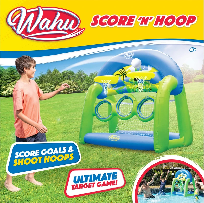 Wahu Score 'N' Hoop | The Ultimate Target Garden Game - Score Goals and Shoot Hoops! | Inflatable Garden and Pool Toys | Ages 6+ - Image 1
